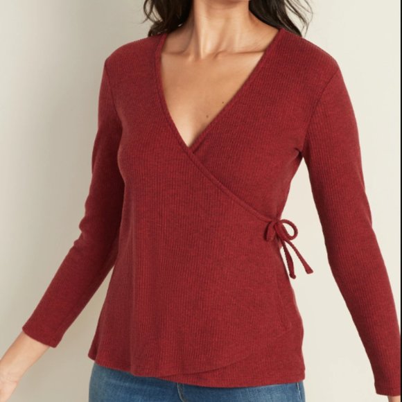 Old Navy Ribbed Wrap Top - Picture 2 of 8